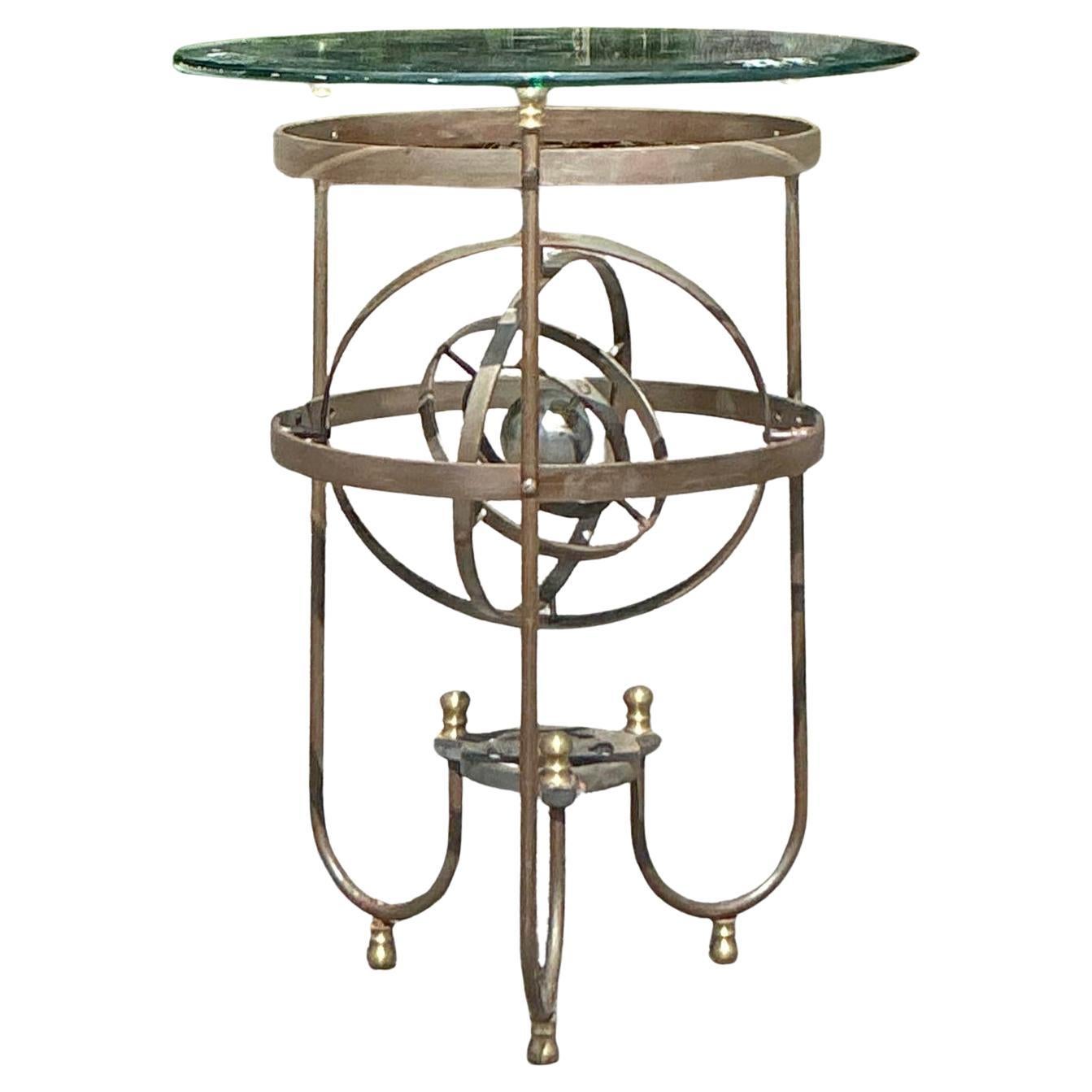 Vintage Boho Kinetic Sphere Side Table