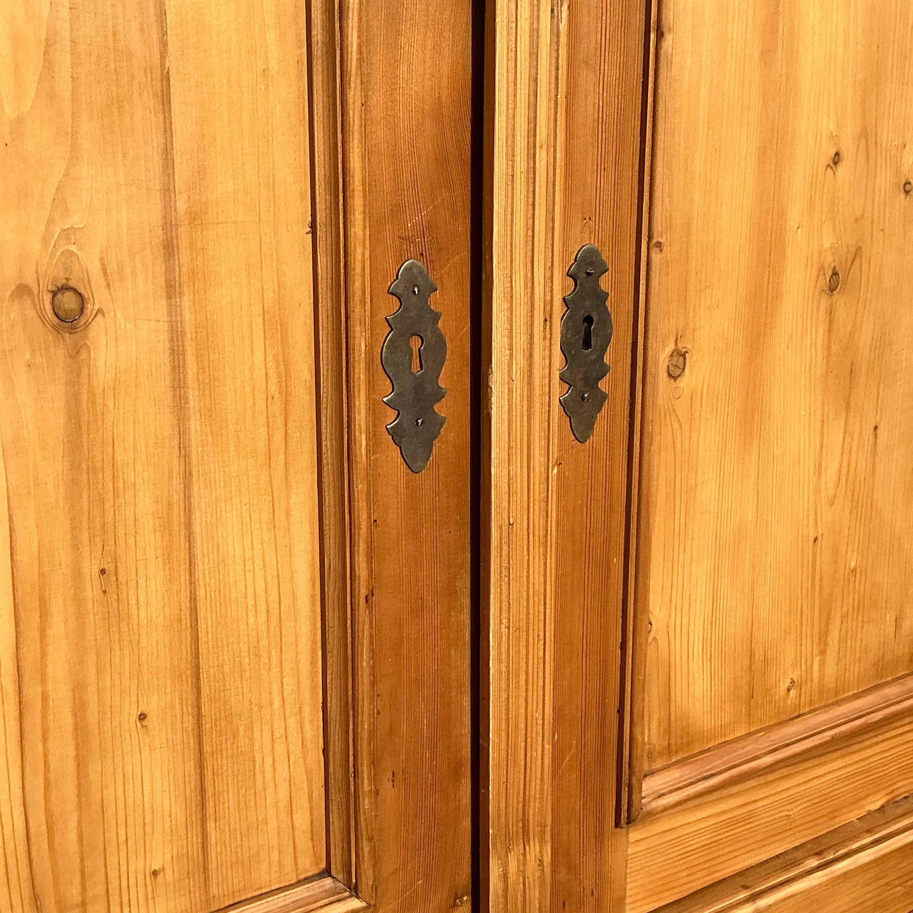 20th Century Vintage Boho Knotty Pine Armoire