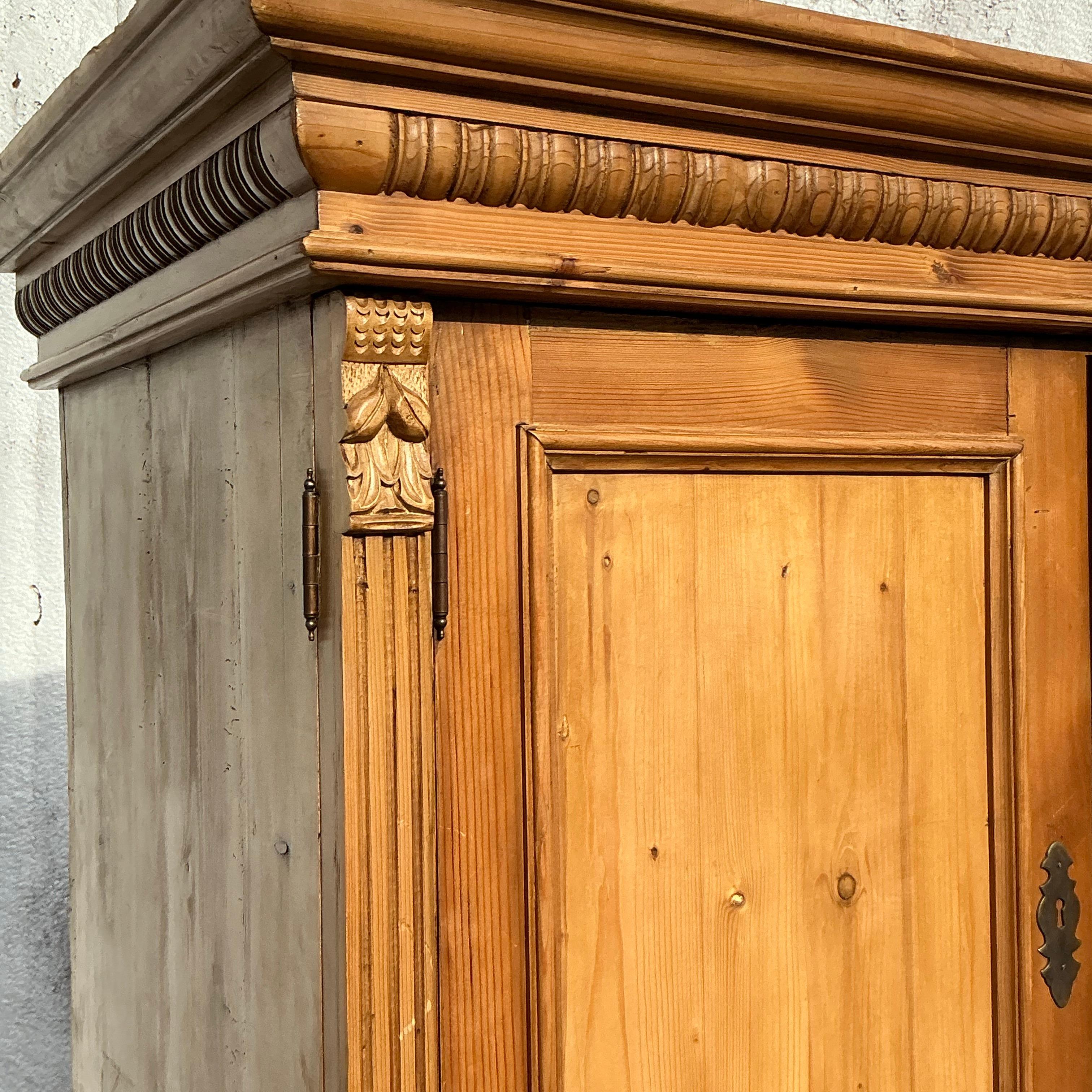 Vintage Boho Knotty Pine Armoire 1