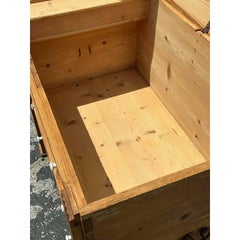 Vintage Boho Knotty Pine Blanket Chest