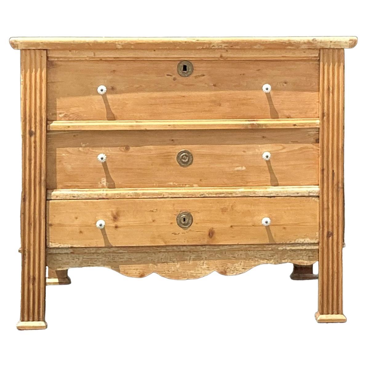 Vintage Boho Knotty Pine Blanket Chest