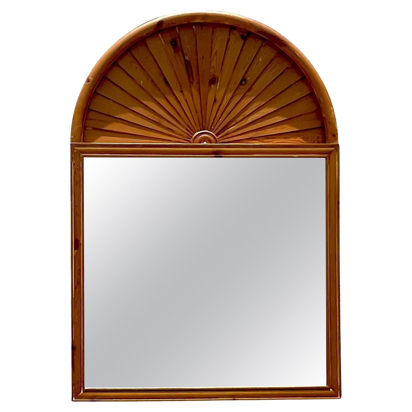 Specchio a ventaglio in pino nodoso Vintage By
