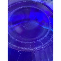 Vintage Boho Kosta Boda Atoll Blue Swirl Bowl