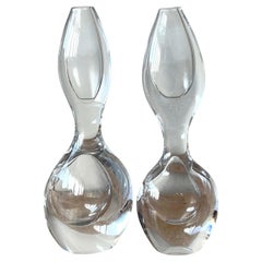 Vintage Boho Kosta Boda Biomorphic Bud Vase - Set of Two