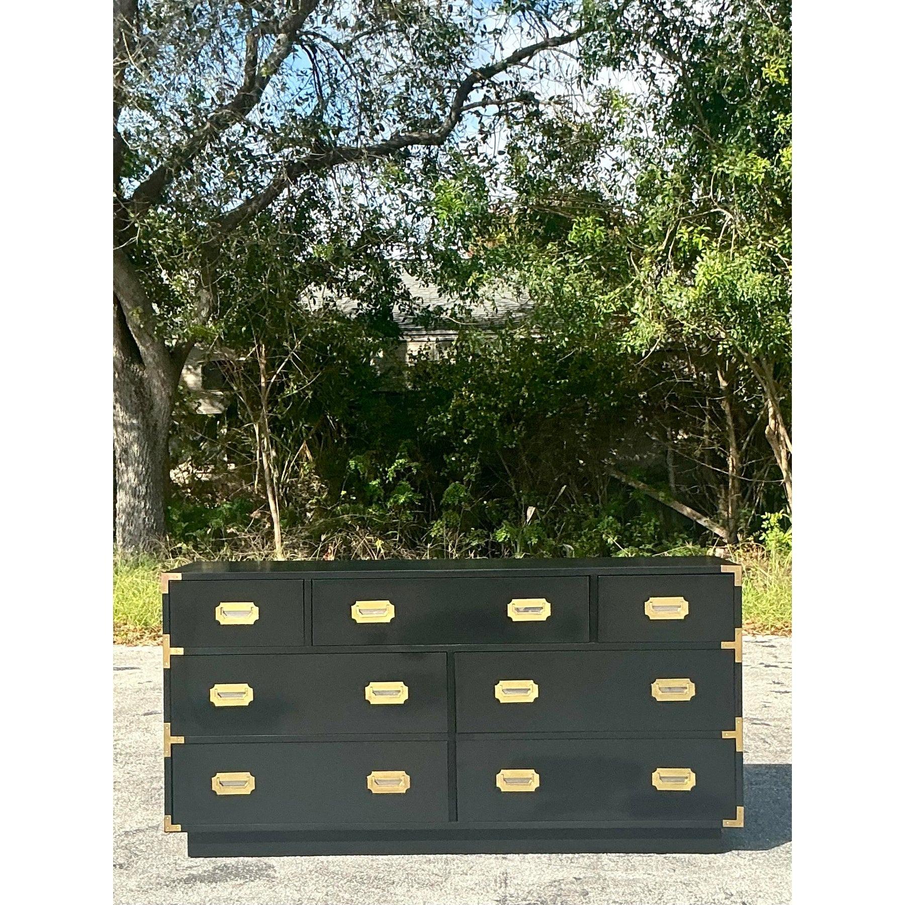 Vintage Boho Lacquered Campaign Dresser For Sale 1