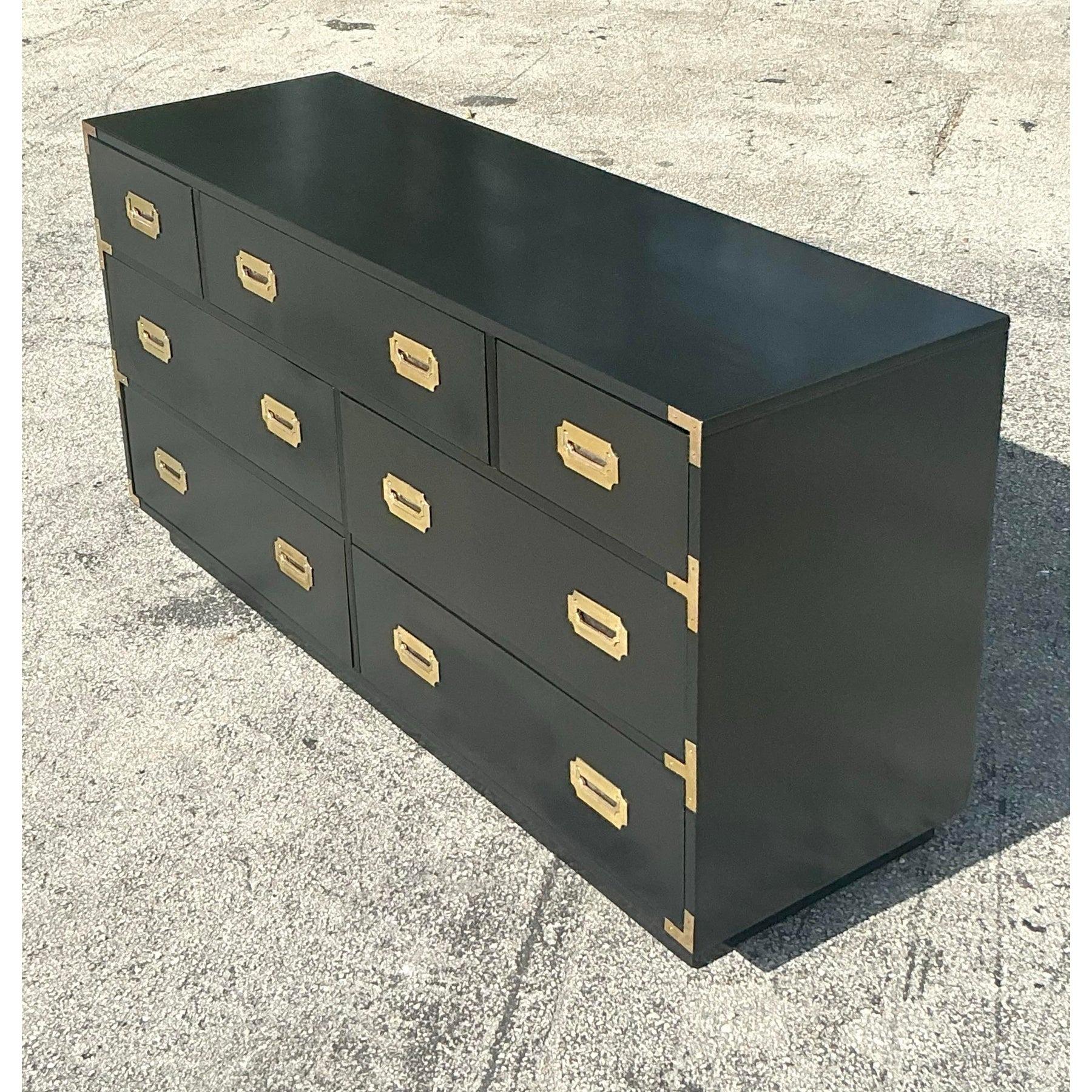 Vintage Boho Lacquered Campaign Dresser For Sale 2
