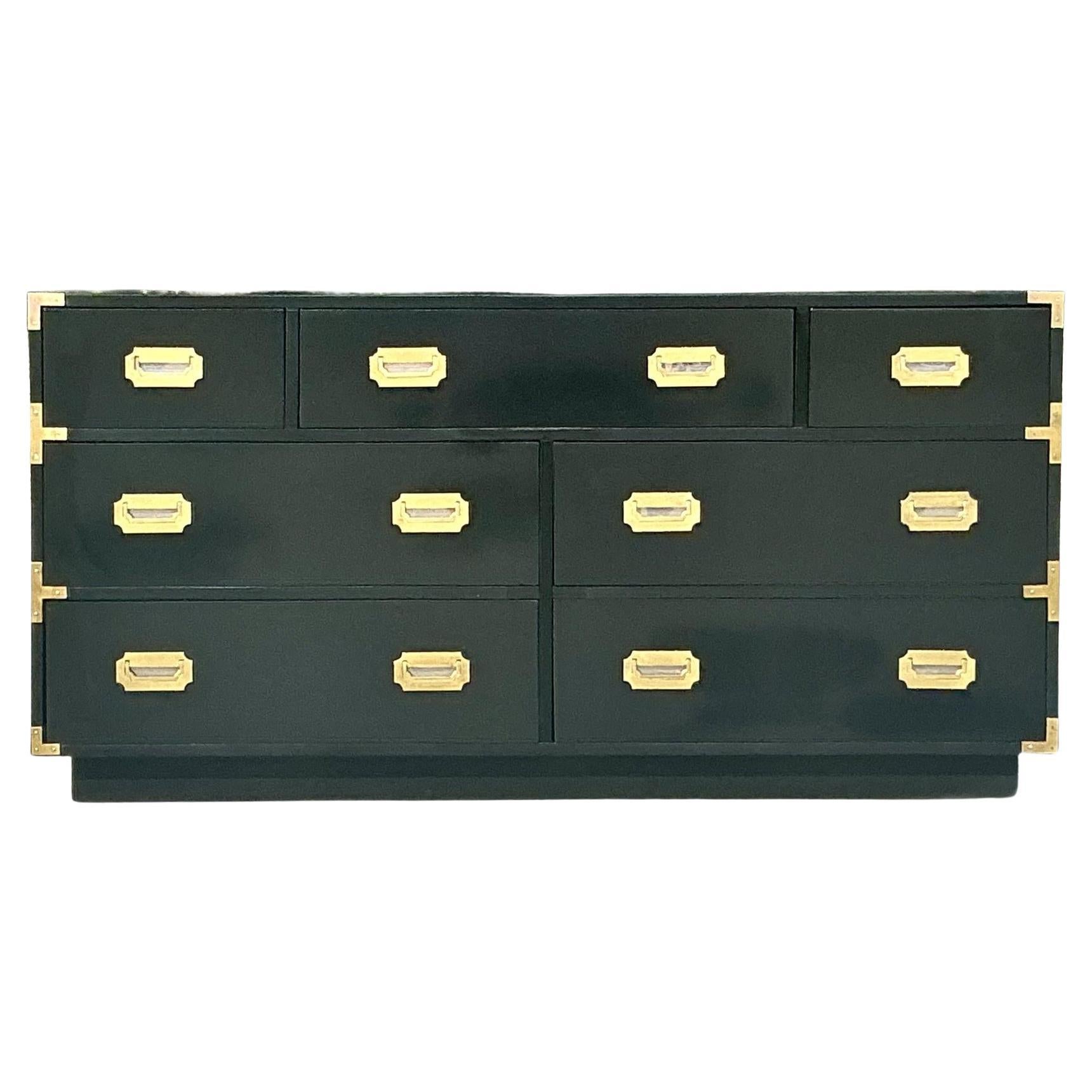 Vintage Boho Lacquered Campaign Dresser