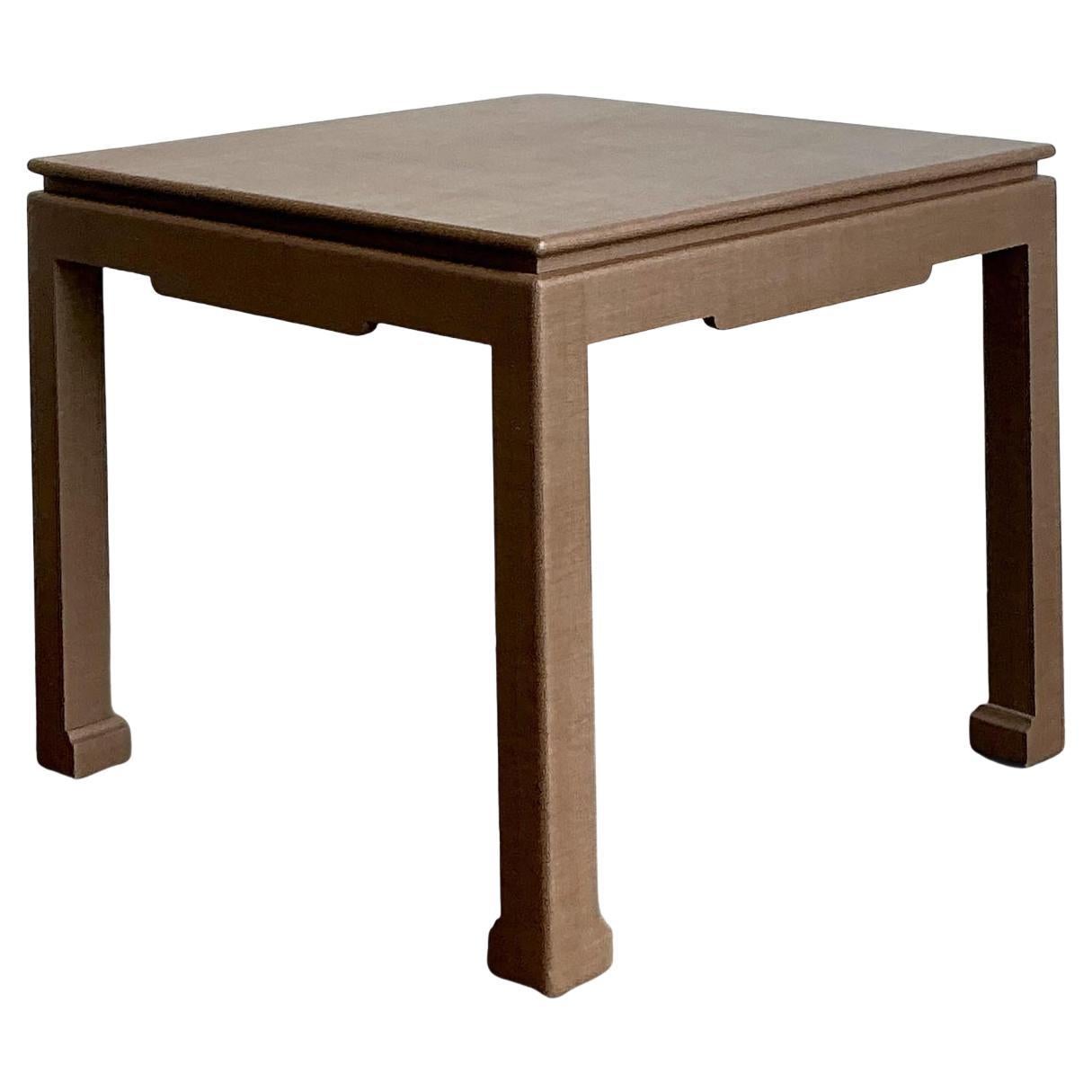 Vintage Boho Lacquered Grasscloth Game Table For Sale