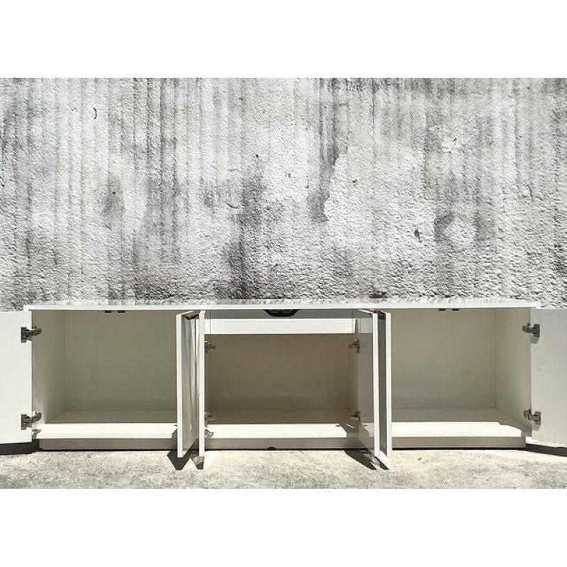 American Vintage Boho Lacquered Long Credenza For Sale