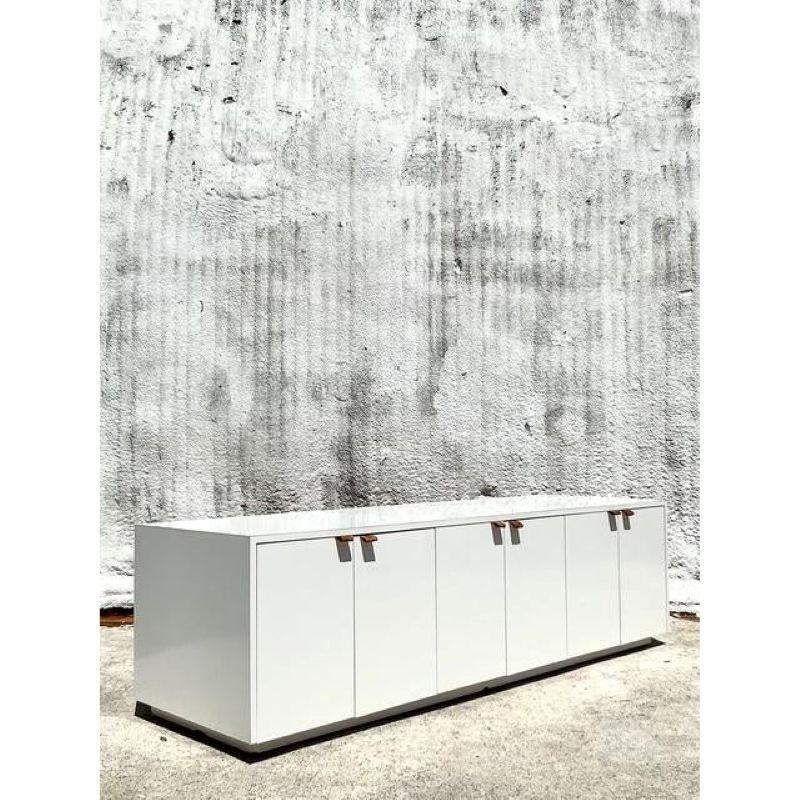 Vintage Boho Lacquered Long Credenza In Good Condition For Sale In west palm beach, FL
