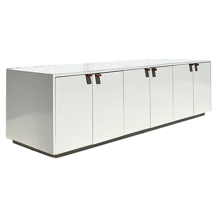 Vintage Boho Lacquered Long Credenza For Sale