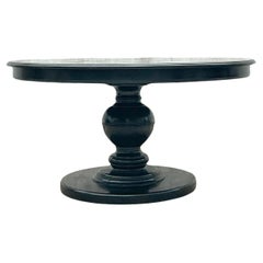 Vintage Boho Lacquered Parquet Expandable Dining Table