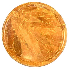 Vintage Boho Lacquered Tabacco Leaf Lazy Susan