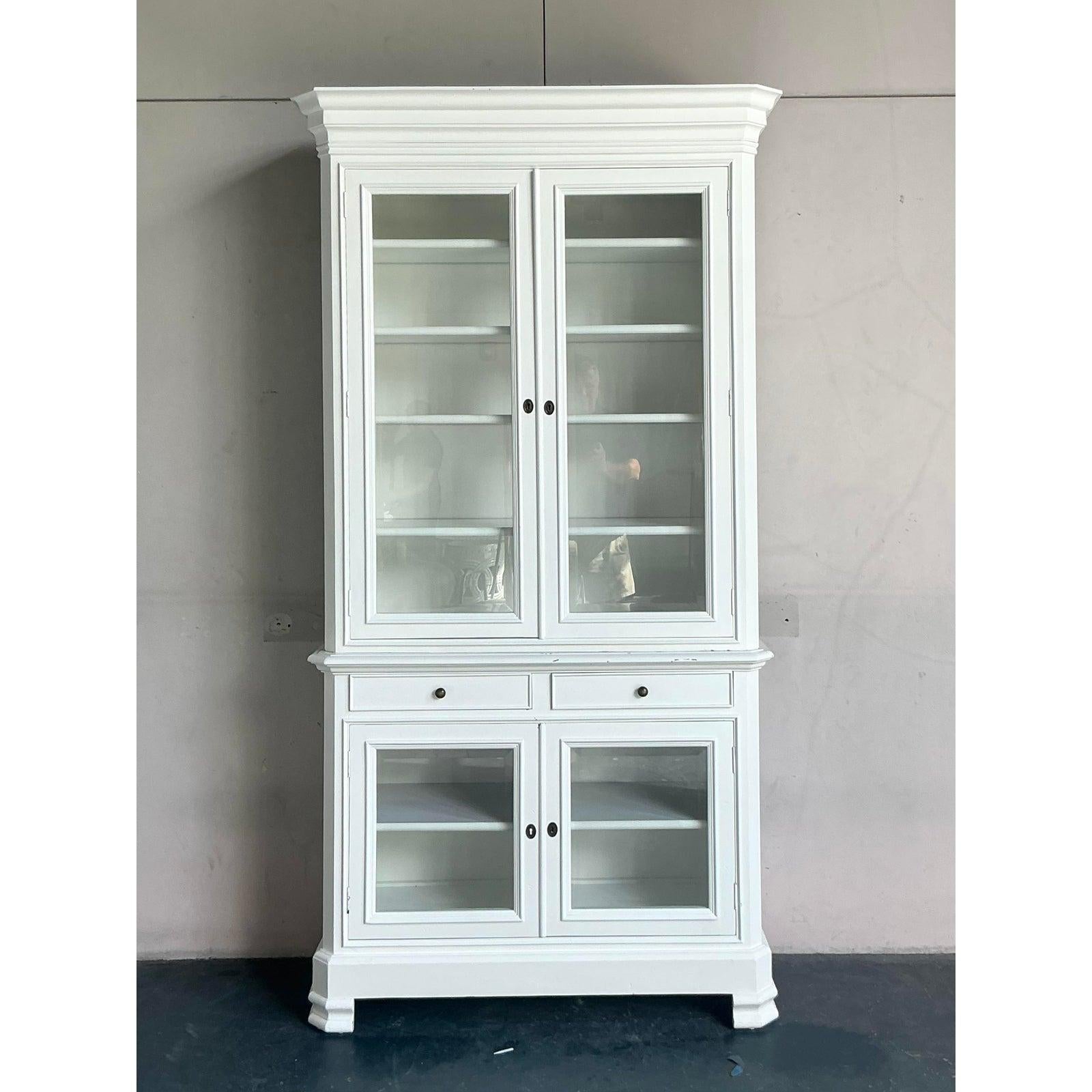Vintage Boho Lacquered Tall Cabinet For Sale 2