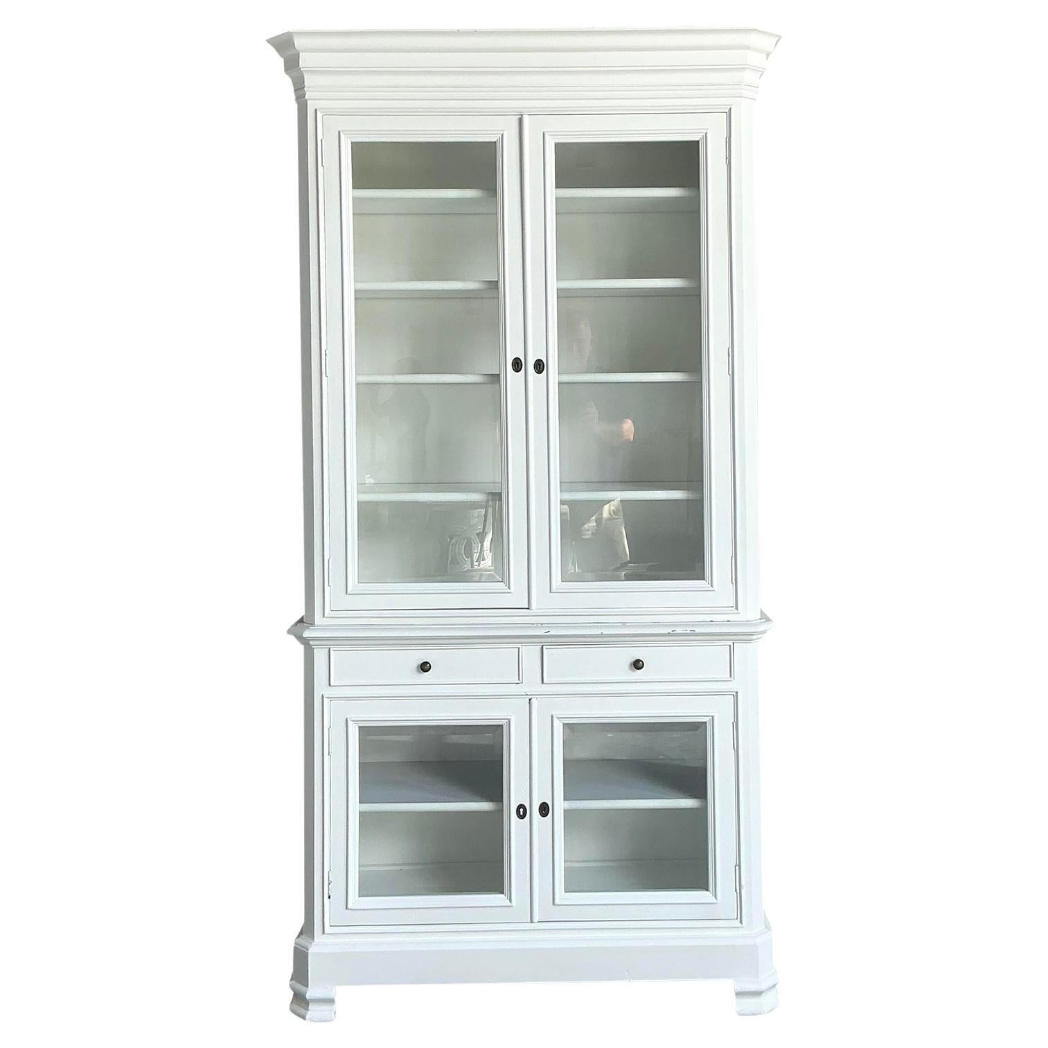 Vintage Boho Lacquered Tall Cabinet For Sale