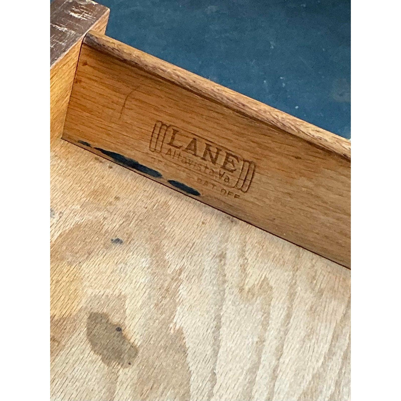 Walnut Vintage Boho Lane “Perception” Triangle Coffee Table For Sale