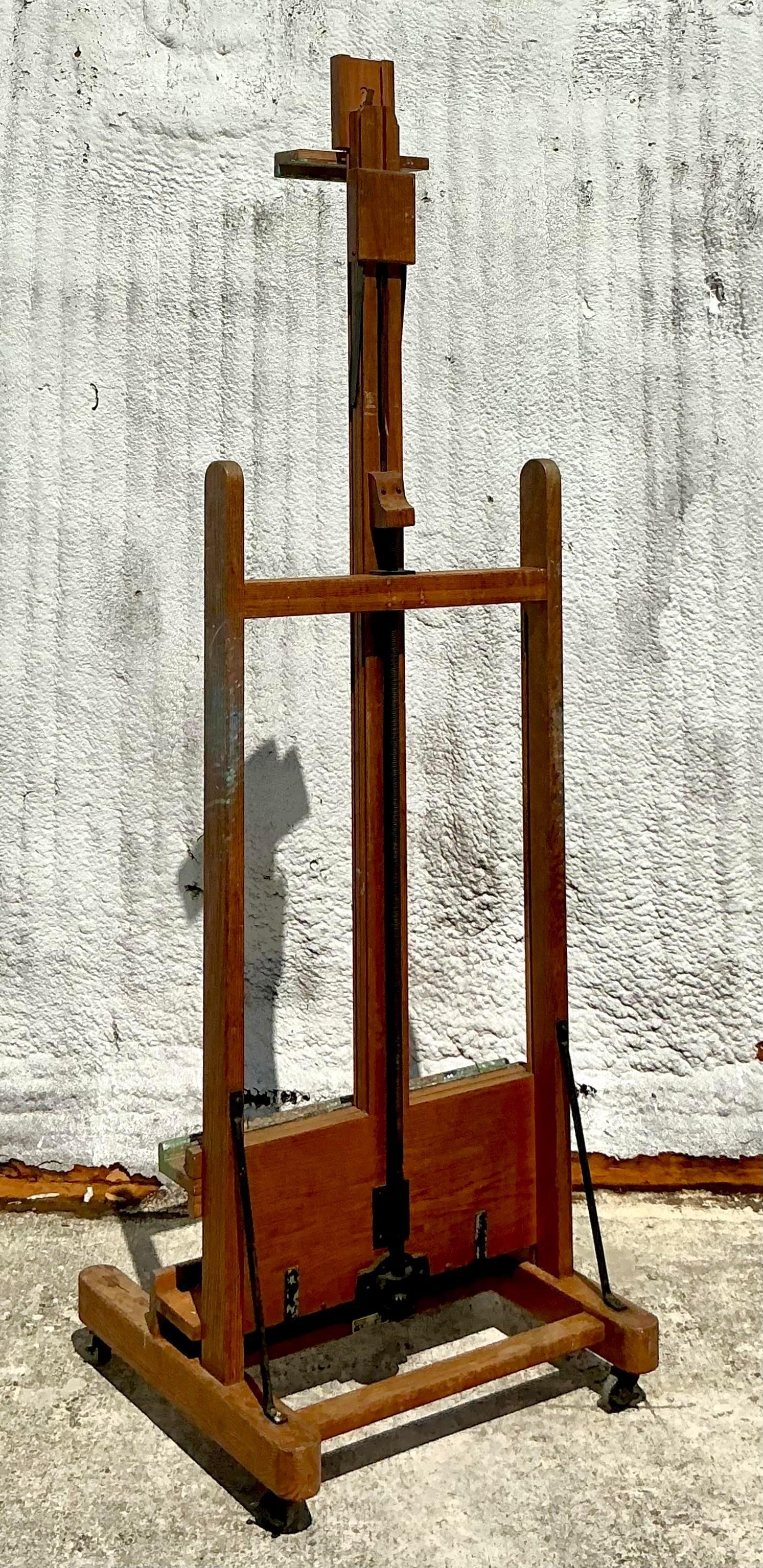 Showcase your artistic flair with this Vintage Boho Large Artist Easel. Crafted with a charming, rustic design, it’s perfect for artists and decor enthusiasts alike. Its sturdy frame and bohemian style make it a unique statement piece, ideal for