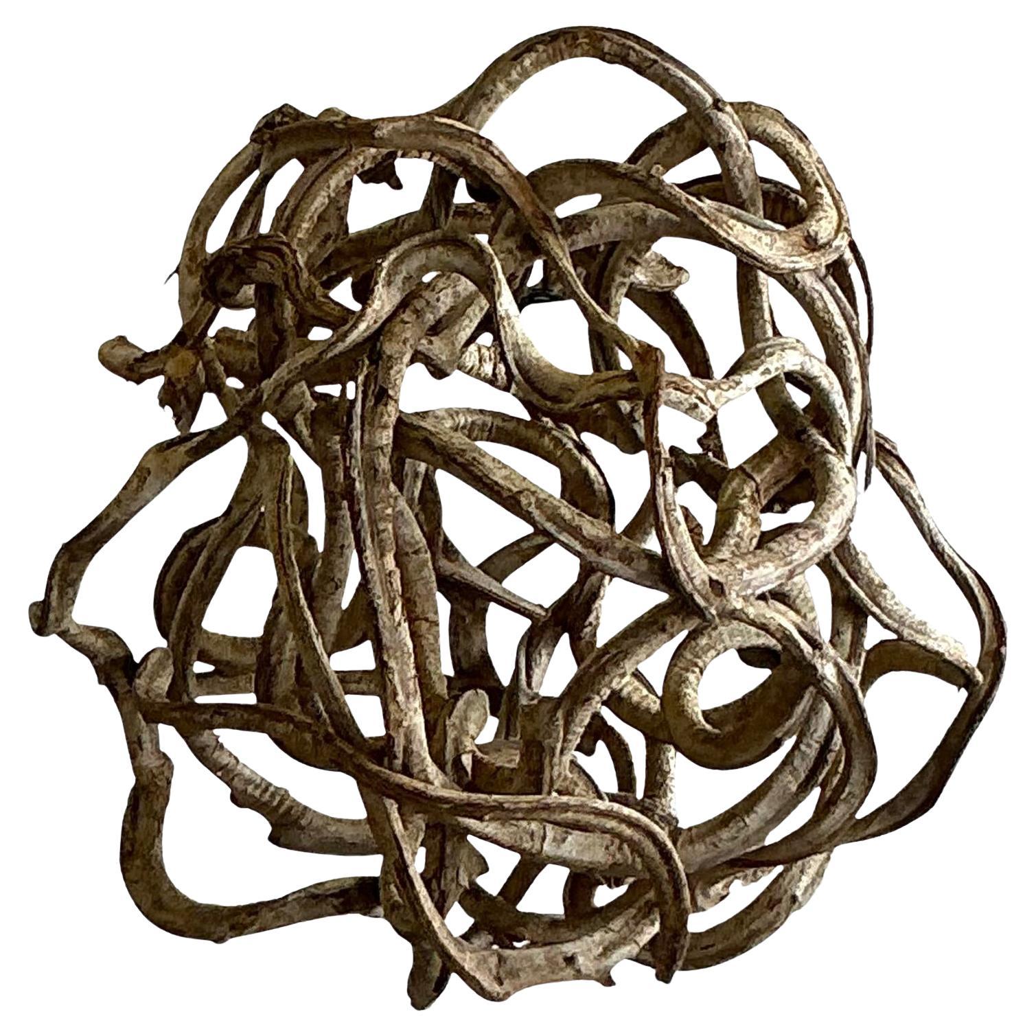 Vintage Boho Large Root Ball Chandelier For Sale