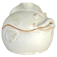 Vintage Boho Large Studio Pottery Fish Cassarole