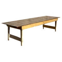 Vintage Boho Late 19th Century Apple Harvest Farm Table