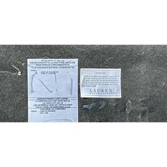 Vintage Boho Lauren Ralph Lauren getuftete Leder-Ottomane aus Leder