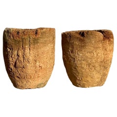 Vintage Boho Lava Rock Planters - a Pair