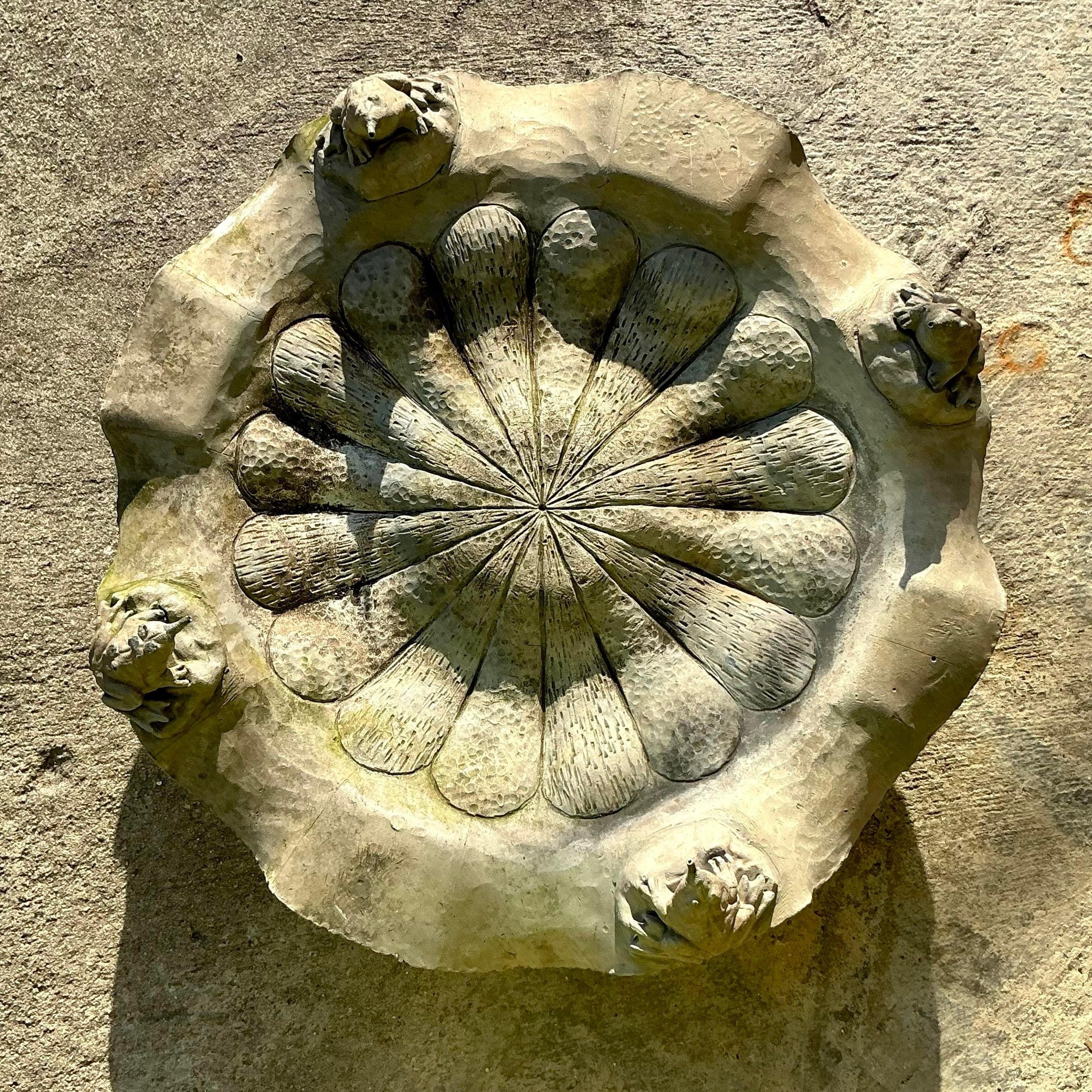 20th Century Vintage Boho Lead Frog Fountain