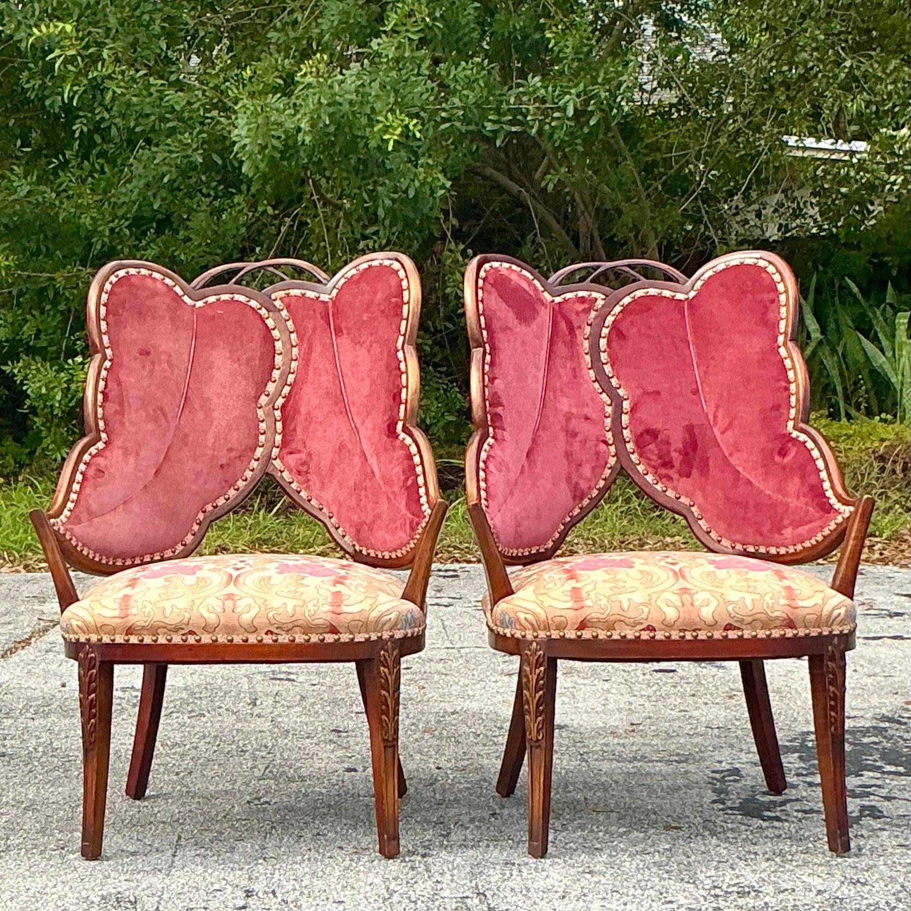Paire de chaises Boho à feuilles d'après Grosfeld House en vente 5