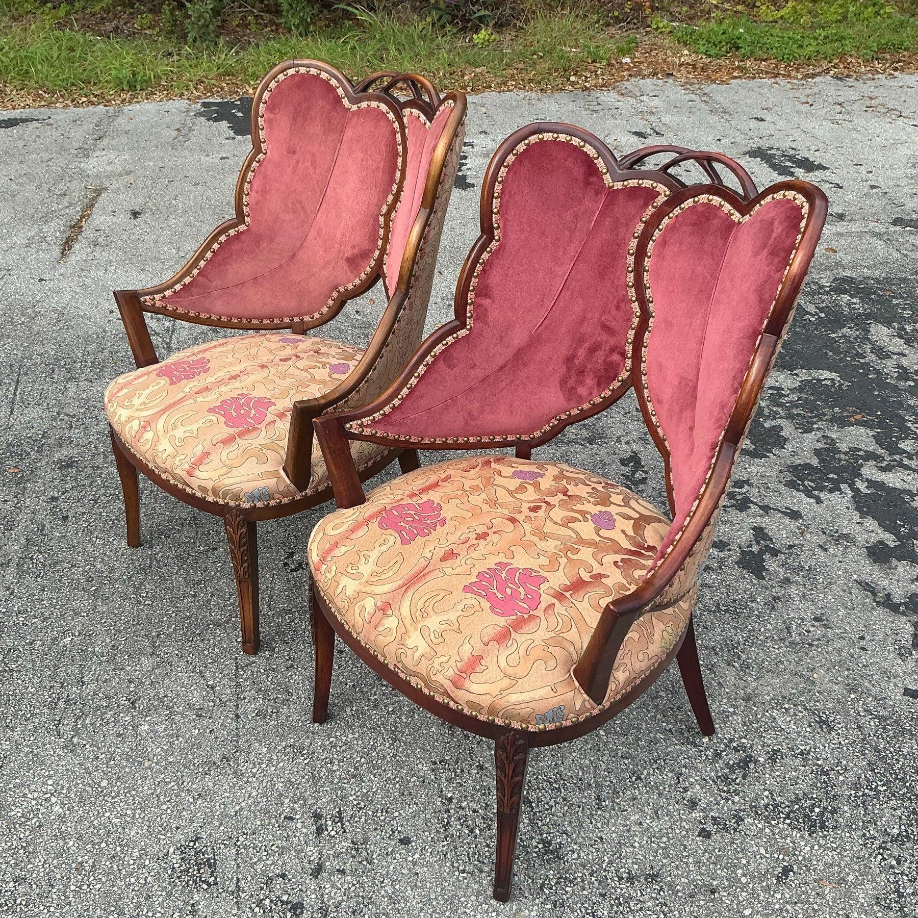 Paire de chaises Boho à feuilles d'après Grosfeld House en vente 2