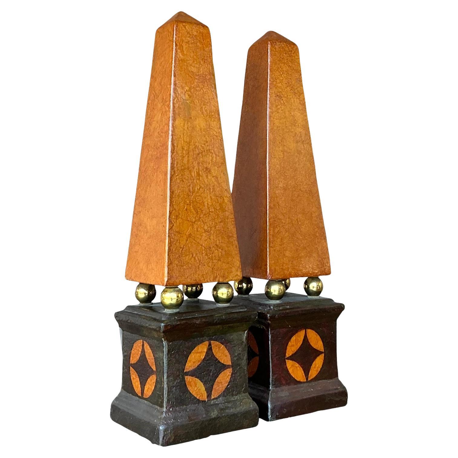 Vintage Boho Leder ein Obelisken - Ein Paar