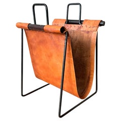 Vintage Boho Leather Magazine Holder