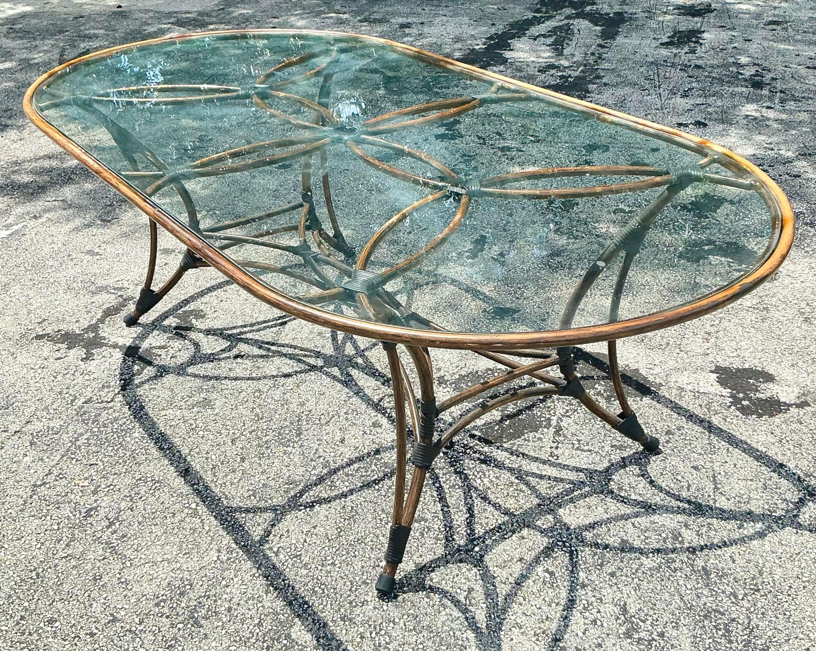 Tavolo da pranzo da esterno in alluminio con rivestimento in pelle vintage e 6 sedie in vendita 5