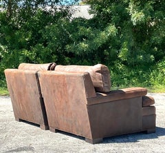 Sedie da club in pelle vintage Boho Lee Industries - una coppia