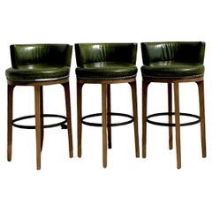 Vintage Boho Lee Industries Swivel Bar Stools - Set of 3