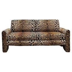 Vintage Boho Leopard Velvet Settee