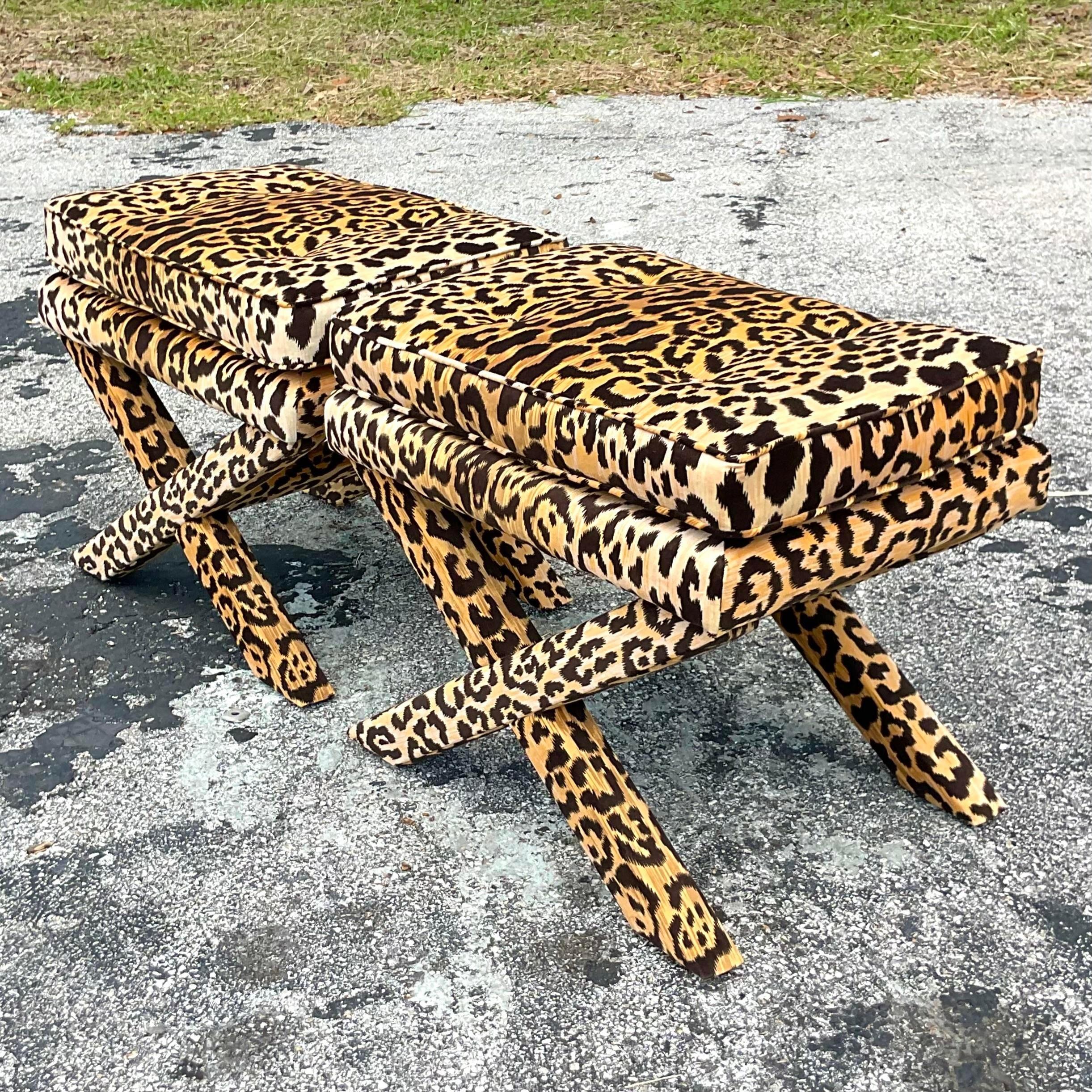 leopard bench