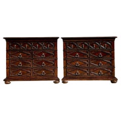 Paire de commodes vintage Boho Lexington à diamants
