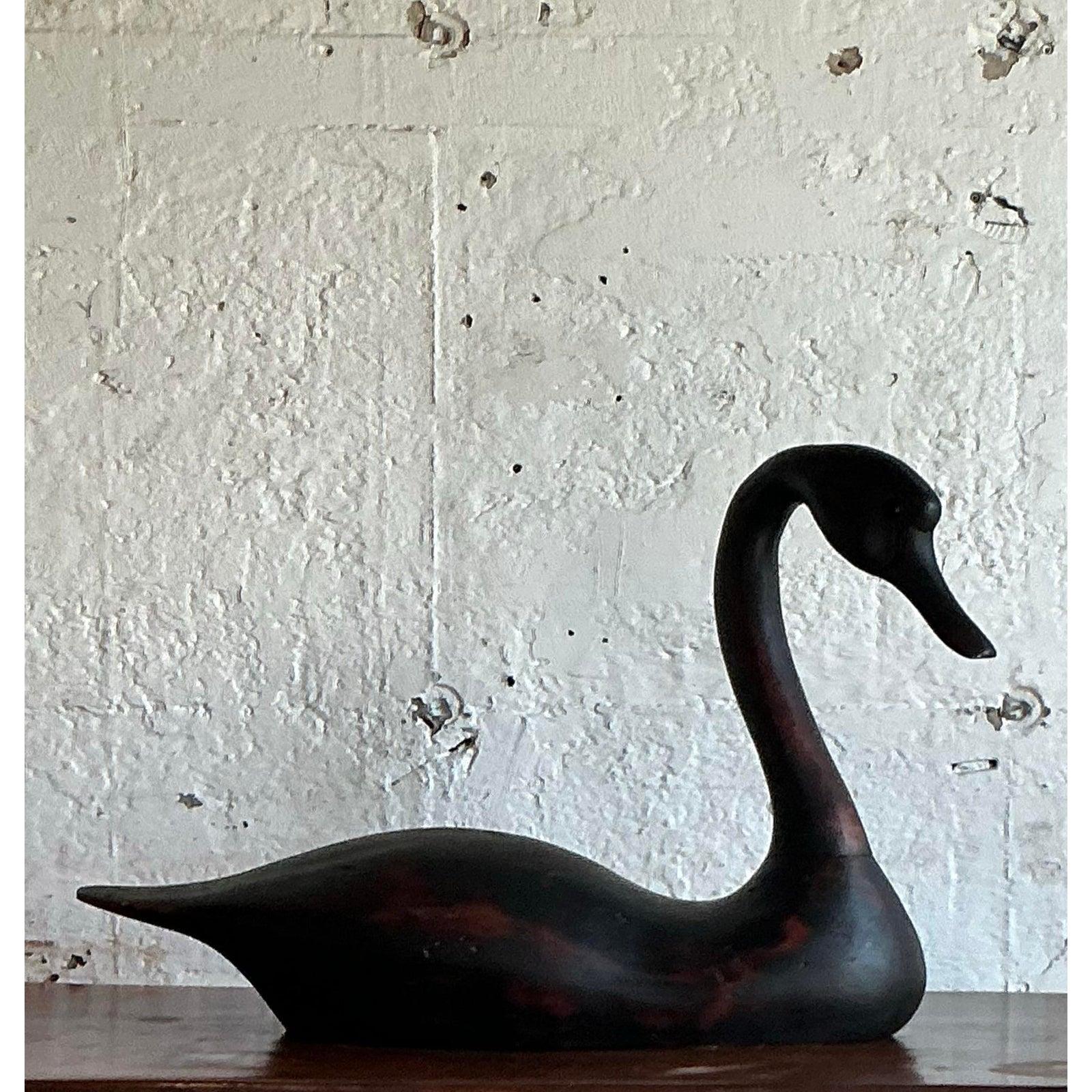 Esca di cigno vintage a grandezza naturale Boho In condizioni buone in vendita a West Palm Beach, FL