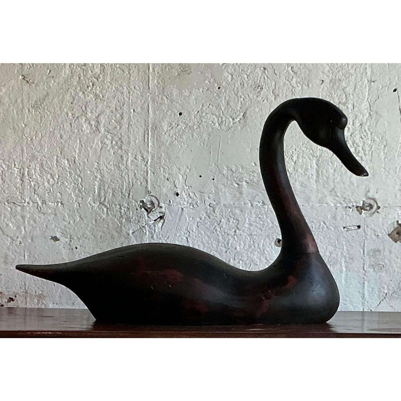 XX secolo Esca di cigno vintage a grandezza naturale Boho in vendita