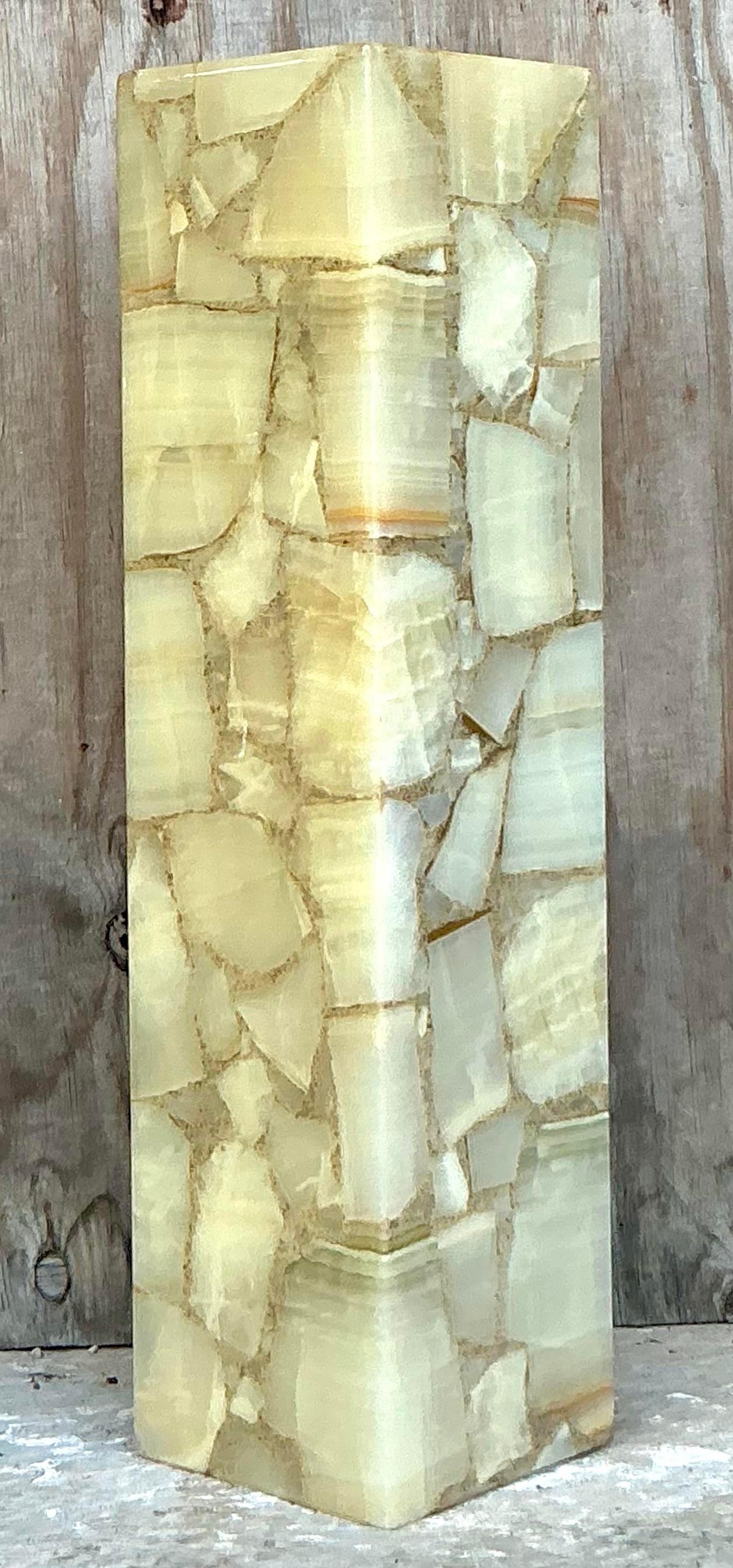 Américain Piédestal Boho Lit Onyx Vintage
