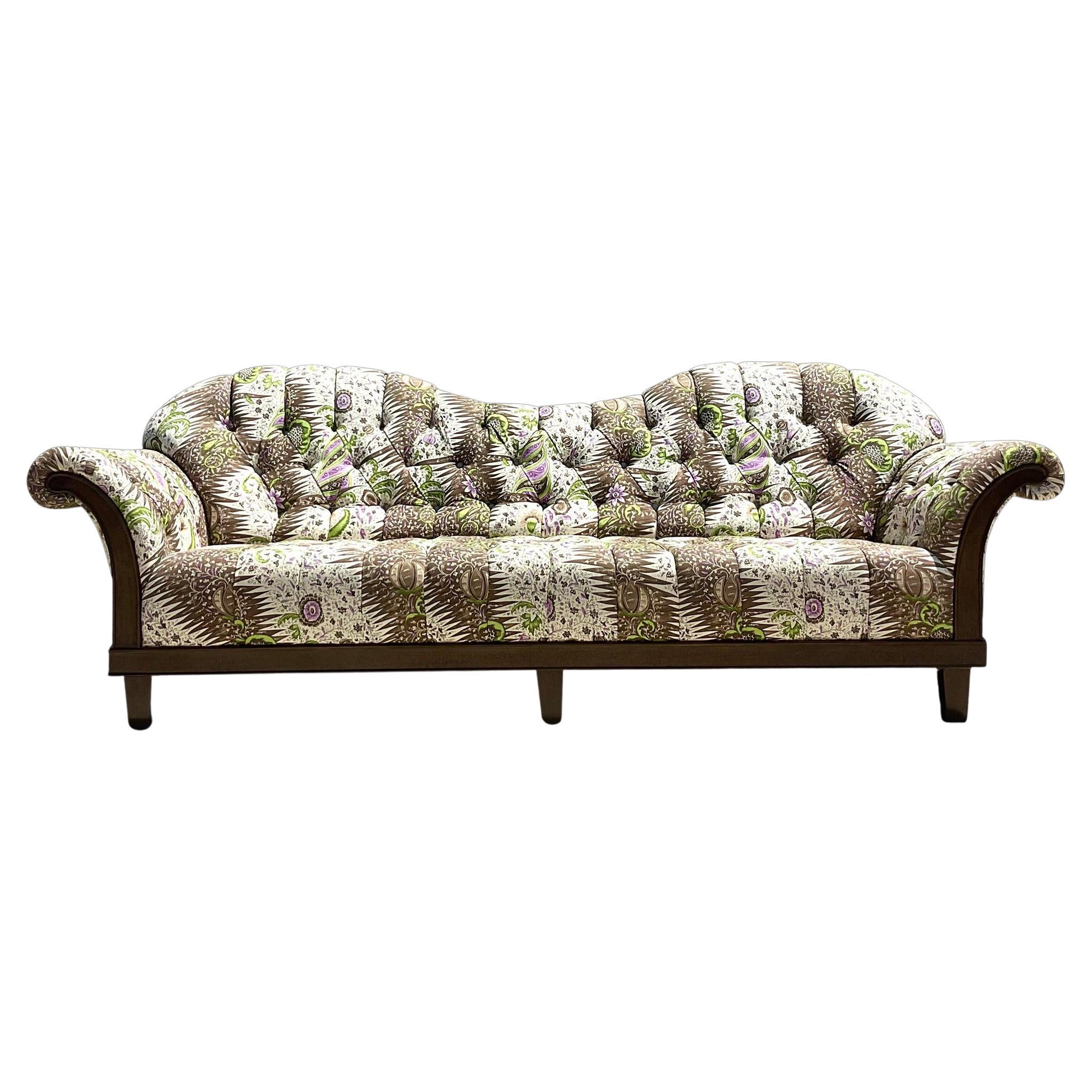 Vintage Boho Lori Deeds Afro Celerie Kemble Custom Quadrille“Les Indiennes” Sofa