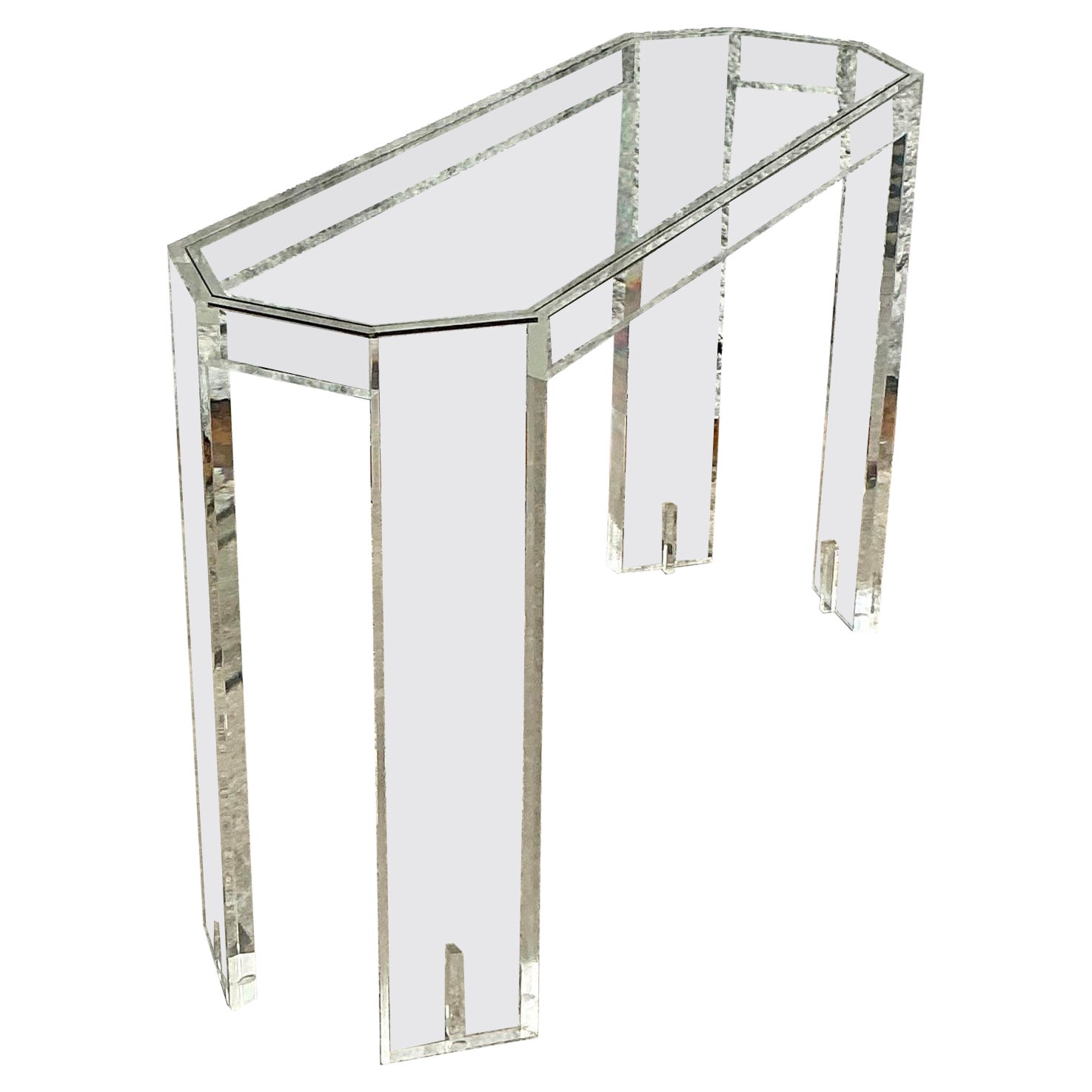 Vintage Boho Lucite Console Table