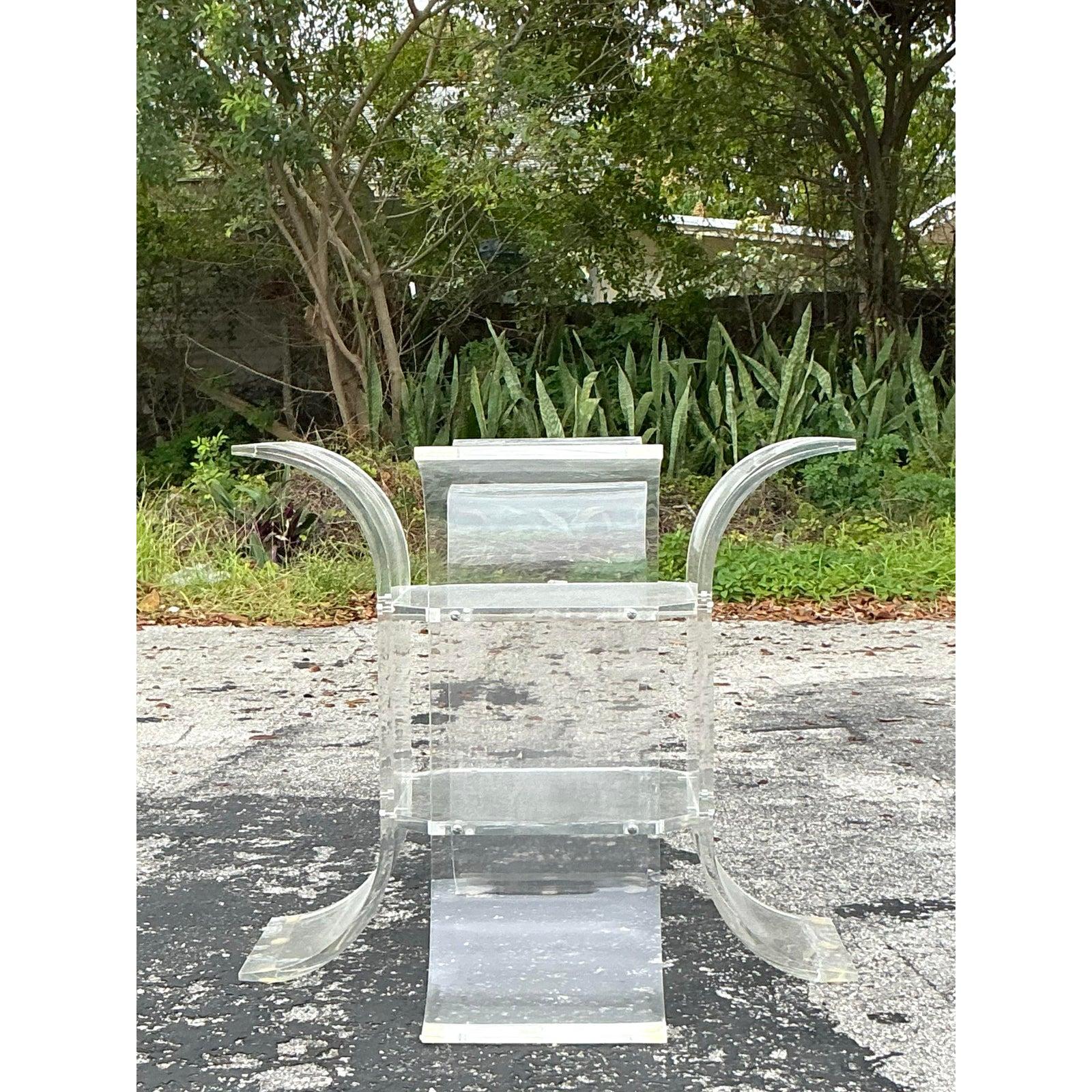 Table à manger vintage Boho en Lucite The Pedestal en vente 2