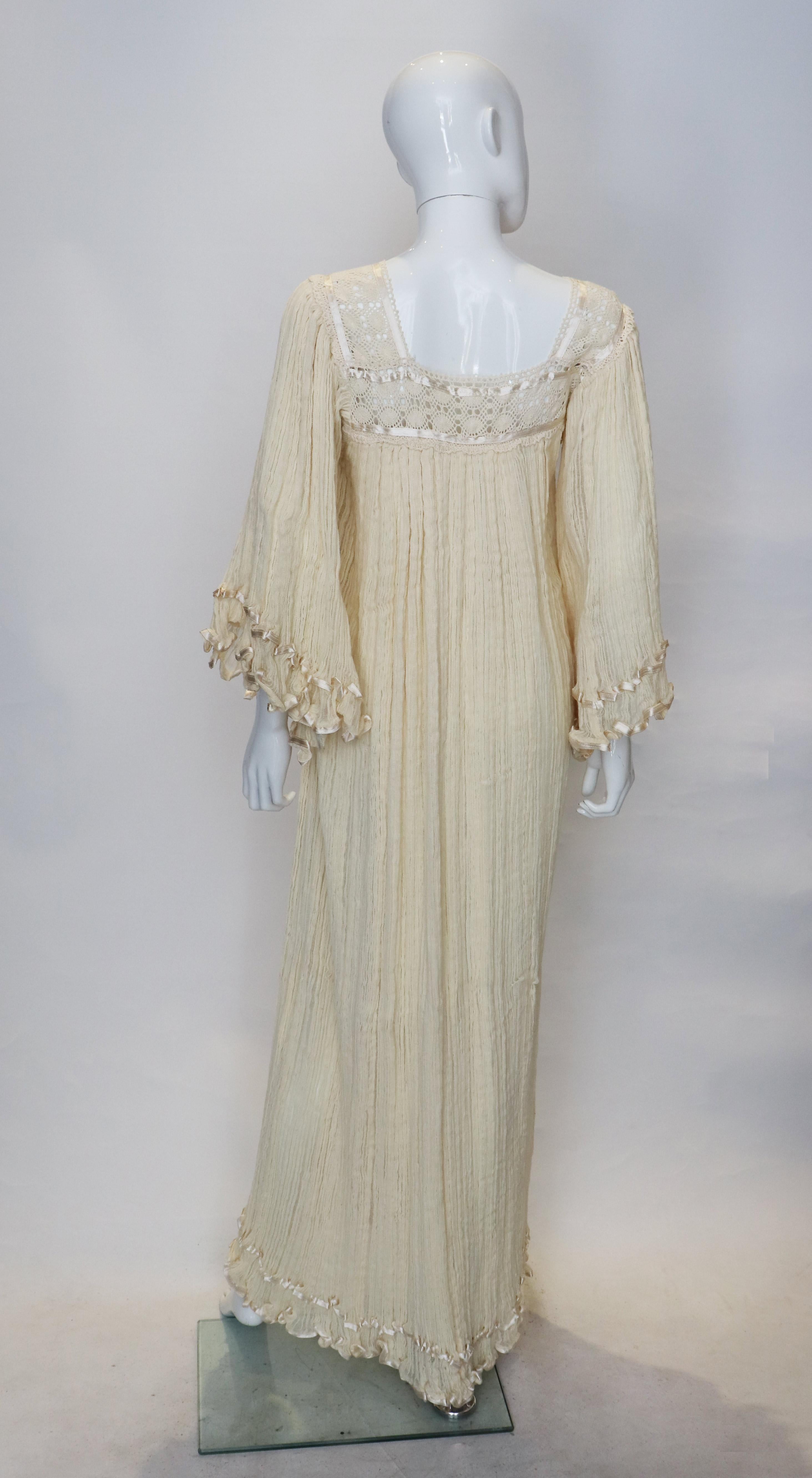 Beige Vintage Boho Luxury Evening Gown