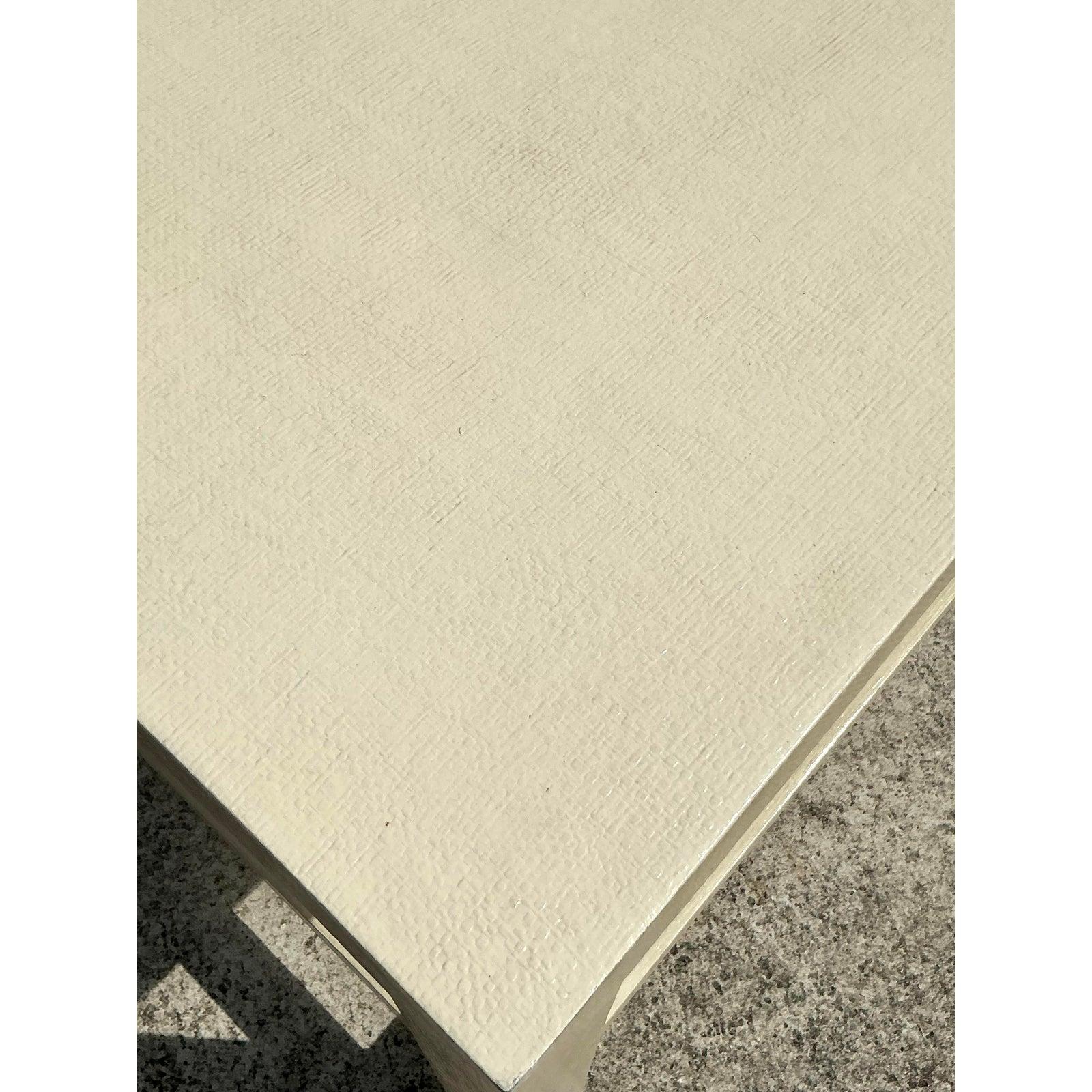 Contemporary Vintage Boho Made Goods “Jarin” Grasscloth Coffee Table For Sale