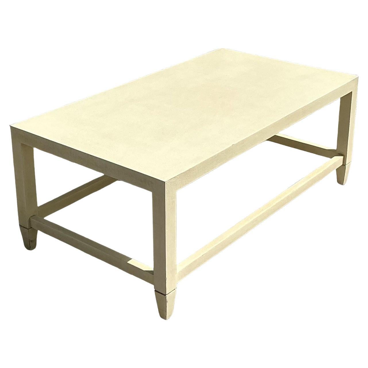 Vintage Boho Made Goods “Jarin” Grasscloth Coffee Table For Sale