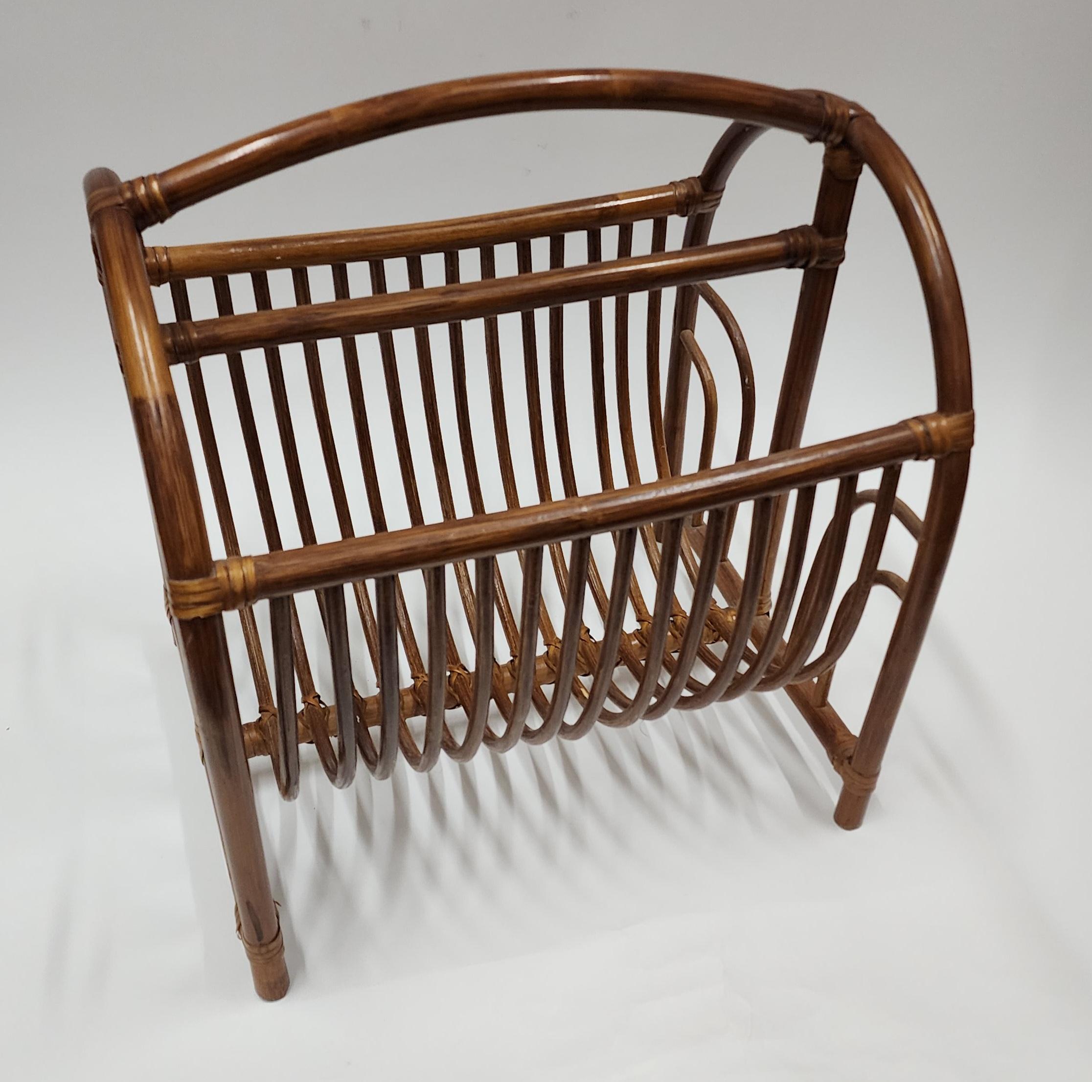 Vintage Boho Magazine Rack For Sale at 1stDibs
