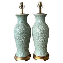 Vintage Boho Maitland Smith Celadon Lamp