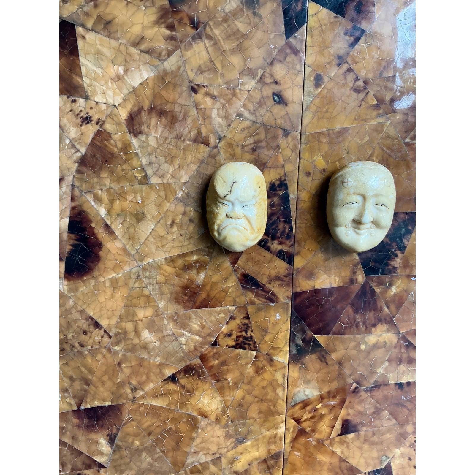 Vintage Boho Maitland Smith Tessellated PenShell Dry Bar For Sale 1