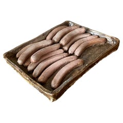 Vintage Boho Majolica Ceramic Tray of Sausages